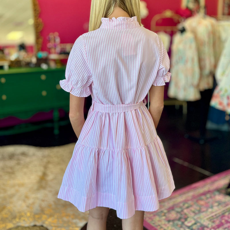 Pink & White Striped Dress