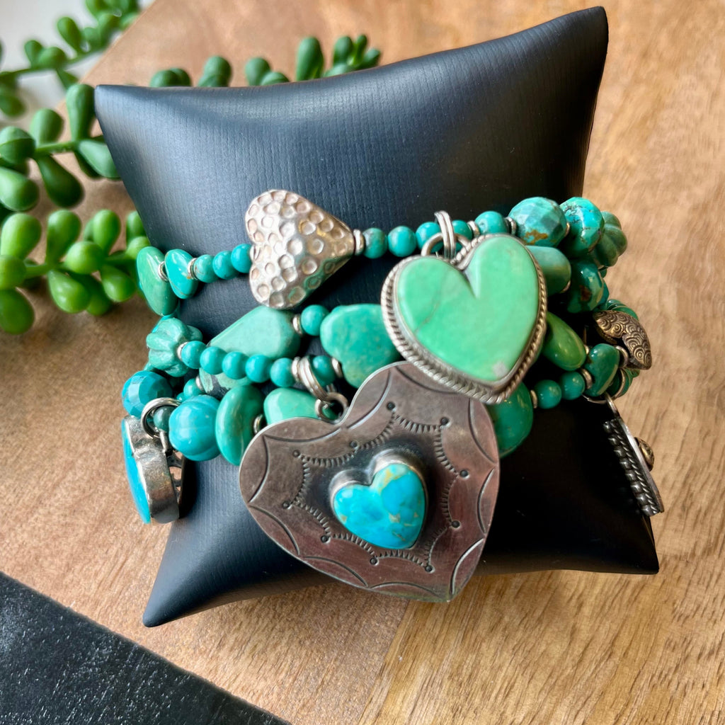 Authentic Turquoise Heart Charm Bracelet by Kim Yubeta