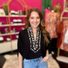 Black & Leopard Trim Top