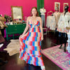 Rainbow Square Pleated Maxin Dress