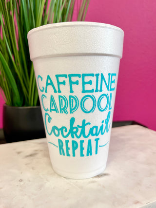 Caffine Carpool Styrofoam Cups