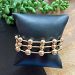 Gold Lg Ball Stretch Bracelet Set