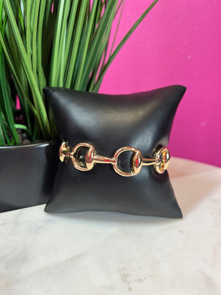 Gold Horesbit Bangle Bracelet