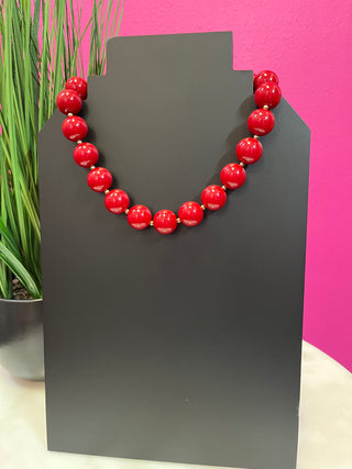 Burgundy Gumball Necklace