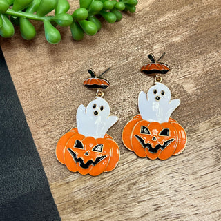 Surprise Me Ghost & Pumpkin Earrings