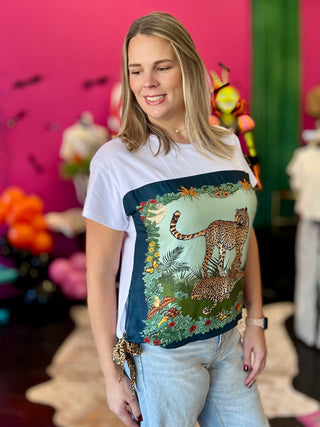Welcome to the Jungle White Scarf Tee