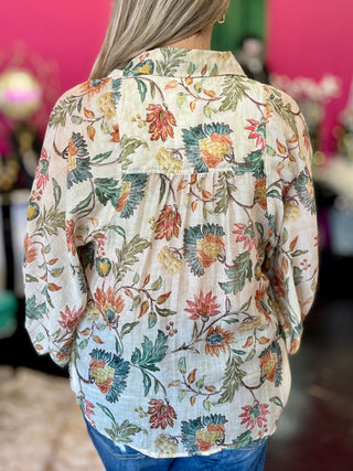 Fran Fall Tone Floral Top