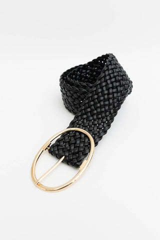 Black Wide Braided Belt