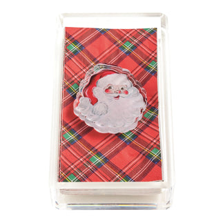 Tartan Santa Acrylic Guest Towel Caddy Set