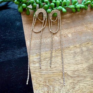 Gold Crystal Rolled Rope Earring