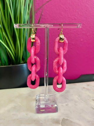 Hot Pink Chain Link Earring