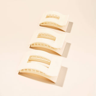 Almond Beige Lg Flat Rectangle Teleties Clip