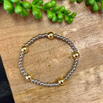 Silver & Gold Big Bead Bracelet