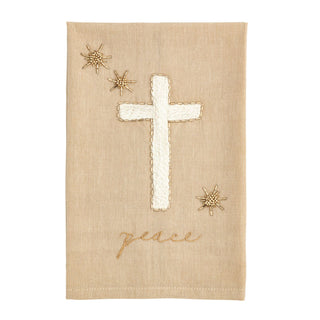 Peace Cross Embroidery Tea Towel