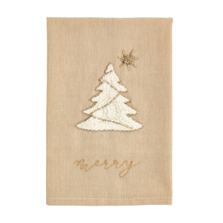 Merry Christmas Tree Embroidery Tea Towel