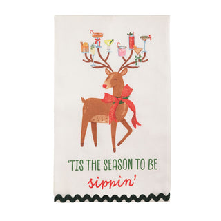 Tis the Season Reindeer Tea Towel