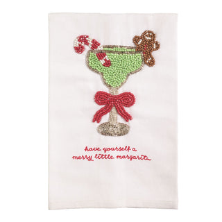 Merry Margarita Beaded Tea Towel