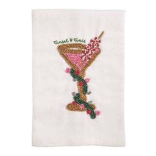 Tinsel & Tinis Beaded Tea Towel