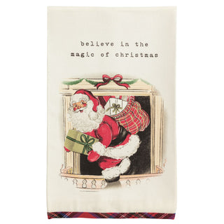 Santa Fireplace Christmas Kitchen Towel