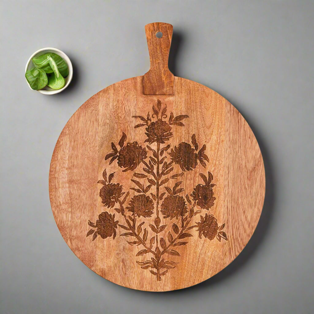 Flower Cluster Wood Serving Board