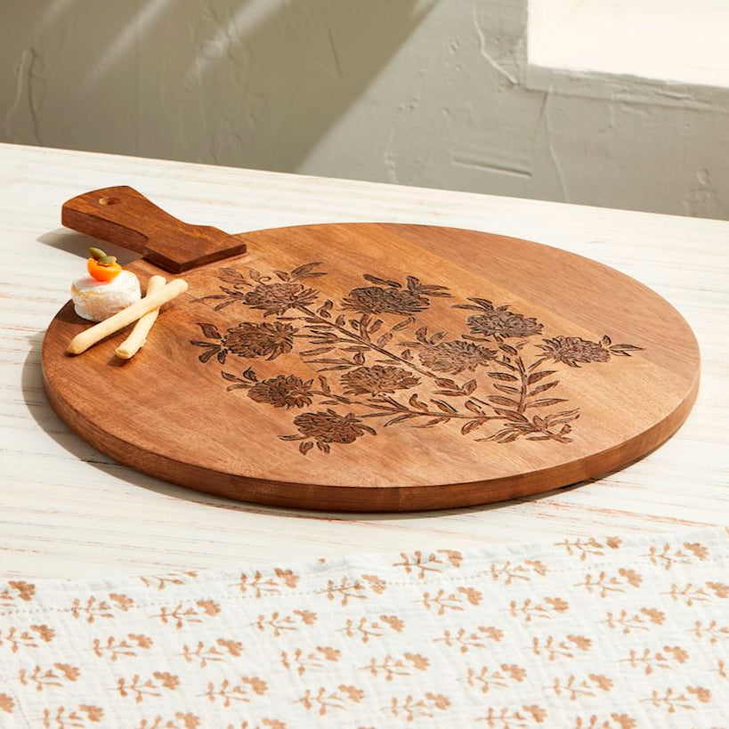 Flower Cluster Wood Serving Board