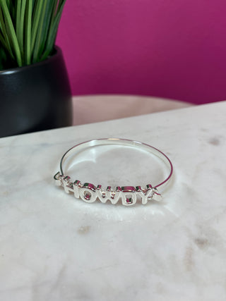 Silver Howdy Bangle Bracelet