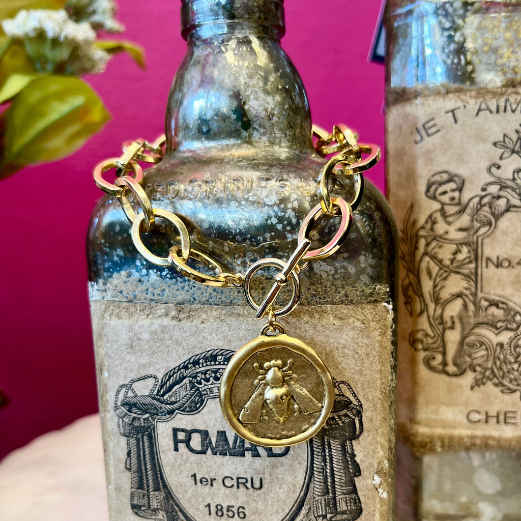 LNL Big Bee Gold Toggle Bracelet