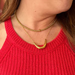 Gold Thick U Necklace - Water Resistant