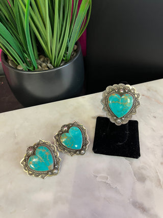 Authentic Turquoise Heart Ring