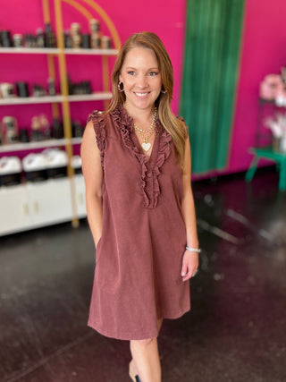 Maroon Mineral Washed Dress