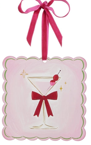 Martini Square Acrylic Ornament