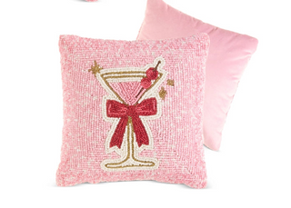 Martini Beaded Pillow