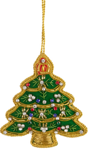Green Vintage Bead Tree Ornament