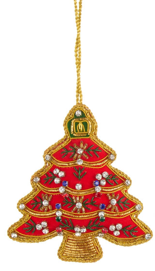 Red Vintage Bead Tree Ornament