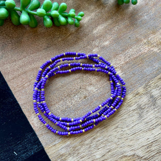 Purple Tiny Bead 4 Bracelet Set