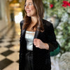 Sparkle Me Black Velvet Blazer
