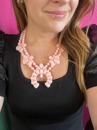 Pale Pink Stardust Night Bloom Necklace