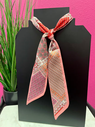 Pink & Red Patchwork Twilly