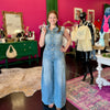 Washed Denim Wide Leg Jumpsuit