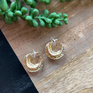 Gold Seam Sm Hoop Earrings