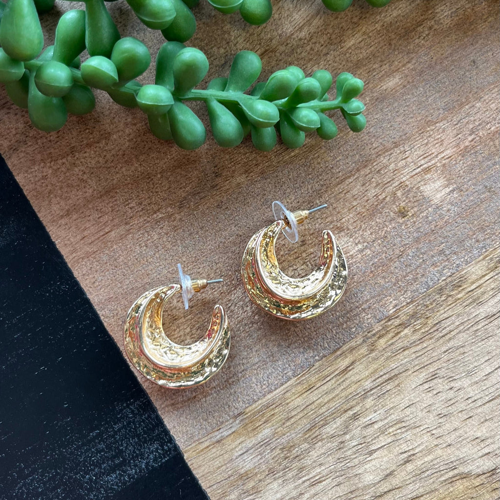 Gold Seam Sm Hoop Earrings