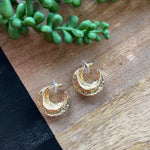 Gold Seam Sm Hoop Earrings