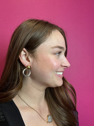 Mixed Metal Doorknocker Earrings