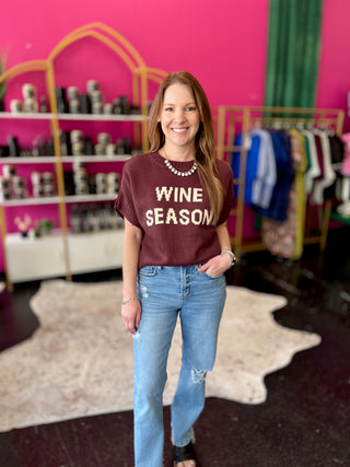 Wine Season Maroon SS Sweater