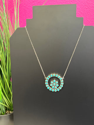 Authentic Kingman Turquoise Circle Necklace
