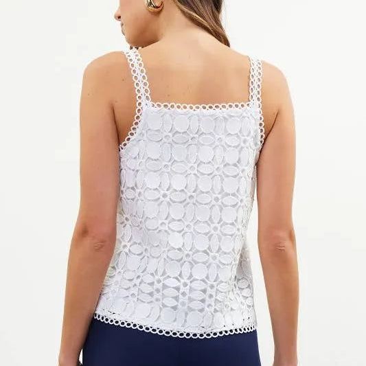 Plus White Crochet Lace Cami