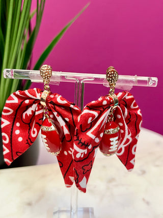 Red Bandana & Football Earrings