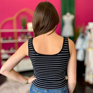 Black & White Striped Seamless Tank
