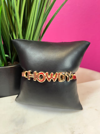 Gold Howdy Bangle Bracelet