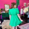 Green VNeck Baby Doll Dress